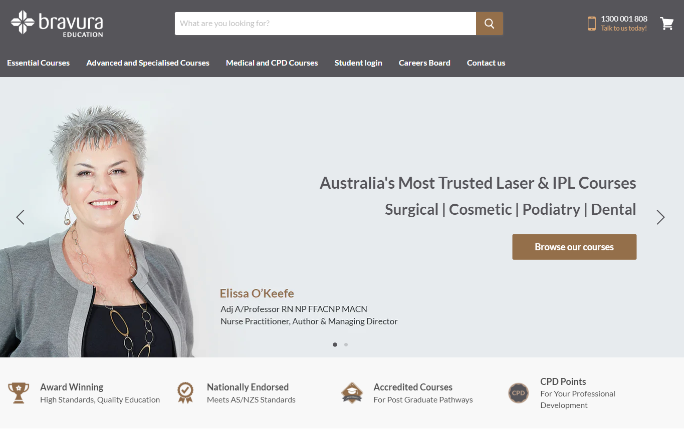 SEO & Beauty Industry Marketing - Case Study - Bravura Education - website