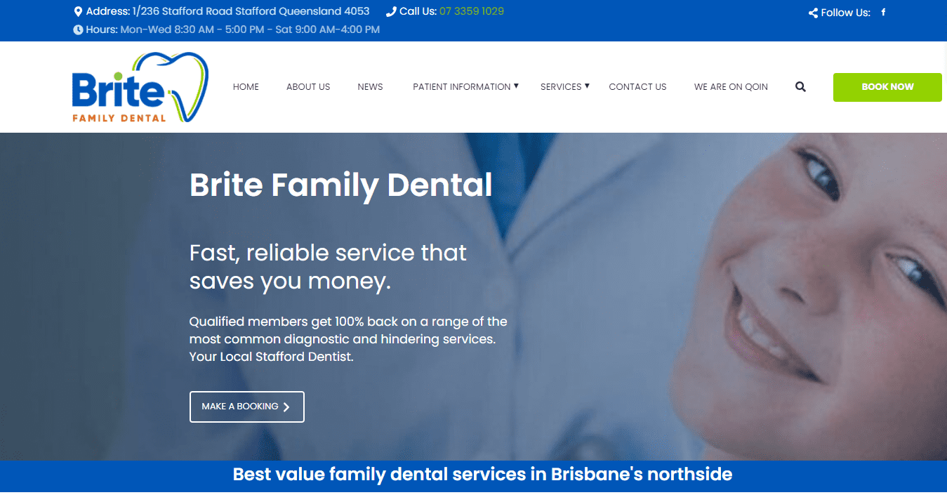 dentists - website design - case study - brite family dental